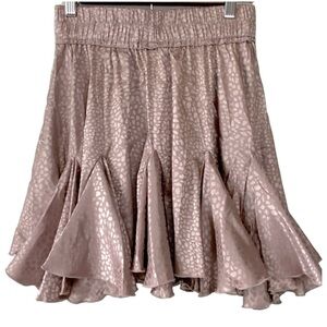 Oddy 🆕 Women’s NWT Flounce Pleat Mini Skirt Size Small Blush Rose Gold Color